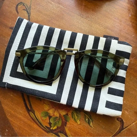 Kate Spade Olive Green Sunglasses with Blue Tinted Lens - Picture 1 of 9